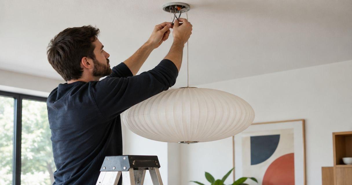 Cablaggio della lampada Bubble di George Nelson: solo elettricista